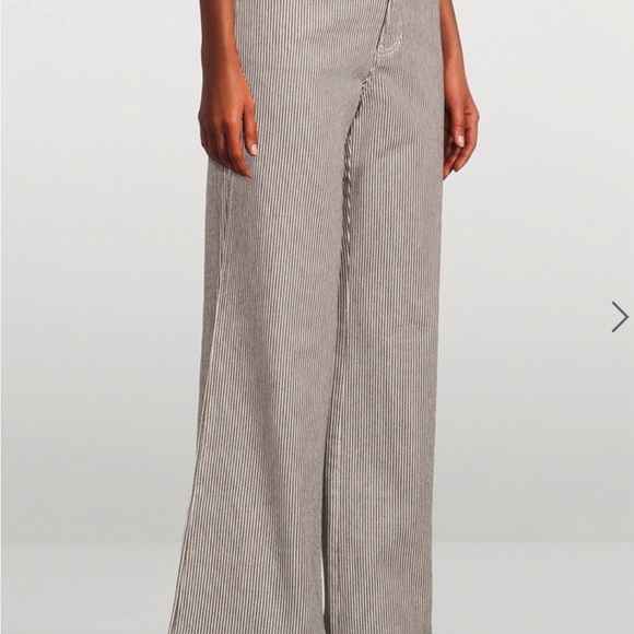 Veronica Beard Taylor Pinstripe High Rise Wide Leg Jean in Cedar, size 28 - Picture 2 of 11